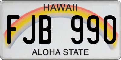HI license plate FJB990