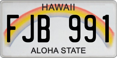 HI license plate FJB991