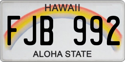 HI license plate FJB992