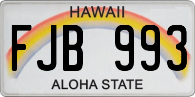 HI license plate FJB993