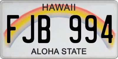 HI license plate FJB994