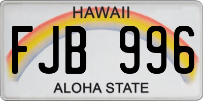 HI license plate FJB996