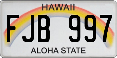 HI license plate FJB997