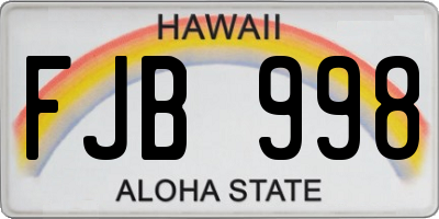 HI license plate FJB998