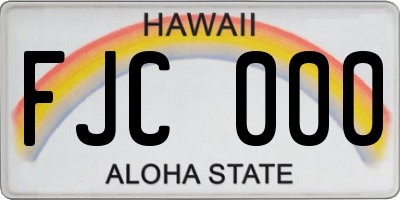 HI license plate FJC000