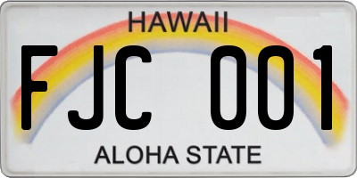 HI license plate FJC001