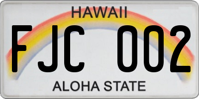 HI license plate FJC002
