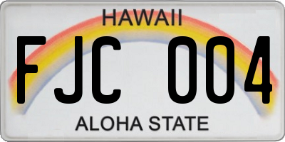 HI license plate FJC004