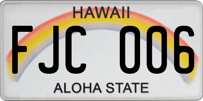 HI license plate FJC006