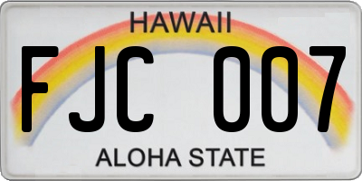 HI license plate FJC007