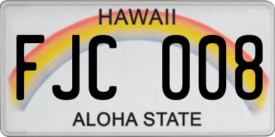 HI license plate FJC008