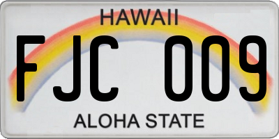HI license plate FJC009