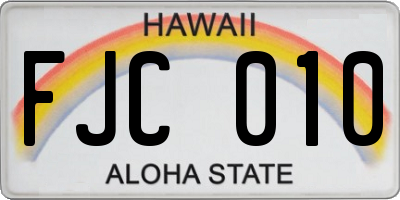 HI license plate FJC010