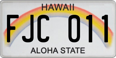 HI license plate FJC011