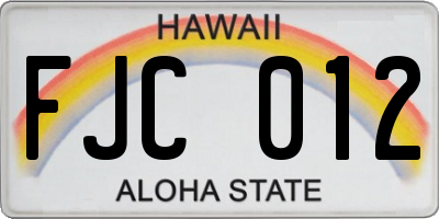 HI license plate FJC012