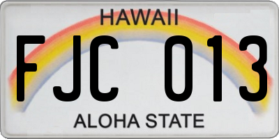 HI license plate FJC013