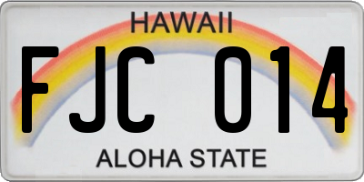 HI license plate FJC014