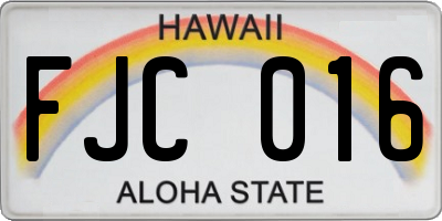HI license plate FJC016
