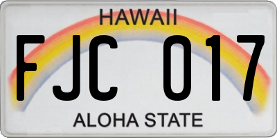 HI license plate FJC017