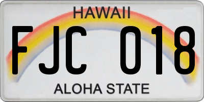 HI license plate FJC018