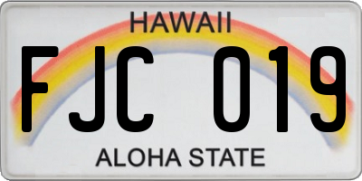 HI license plate FJC019