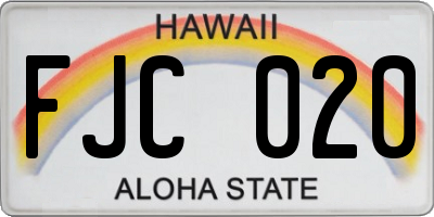 HI license plate FJC020
