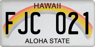 HI license plate FJC021