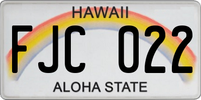 HI license plate FJC022