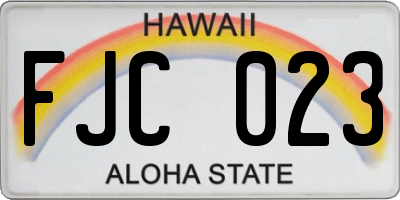HI license plate FJC023