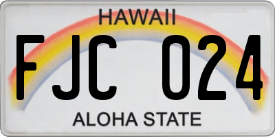HI license plate FJC024