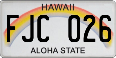 HI license plate FJC026