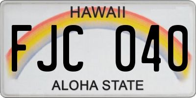 HI license plate FJC040