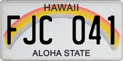 HI license plate FJC041