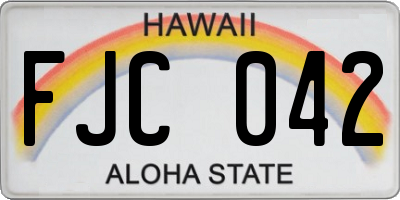 HI license plate FJC042