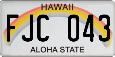 HI license plate FJC043