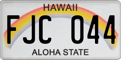 HI license plate FJC044