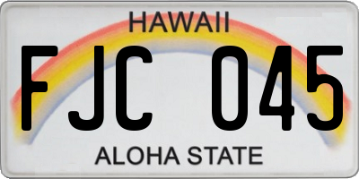 HI license plate FJC045