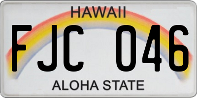 HI license plate FJC046