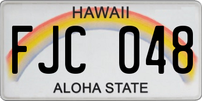 HI license plate FJC048