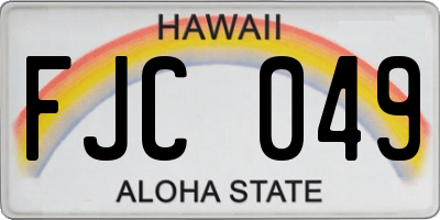 HI license plate FJC049