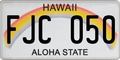 HI license plate FJC050