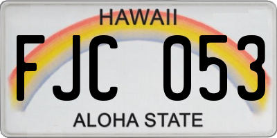 HI license plate FJC053