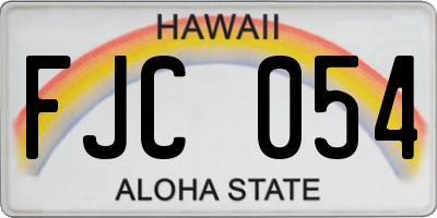 HI license plate FJC054