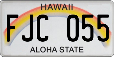 HI license plate FJC055