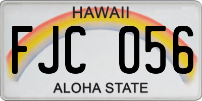 HI license plate FJC056