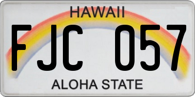 HI license plate FJC057