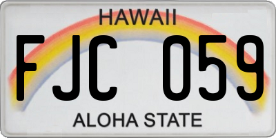 HI license plate FJC059