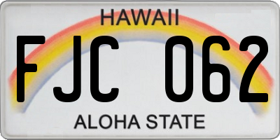 HI license plate FJC062