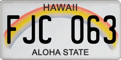 HI license plate FJC063