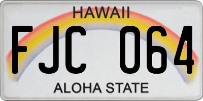 HI license plate FJC064